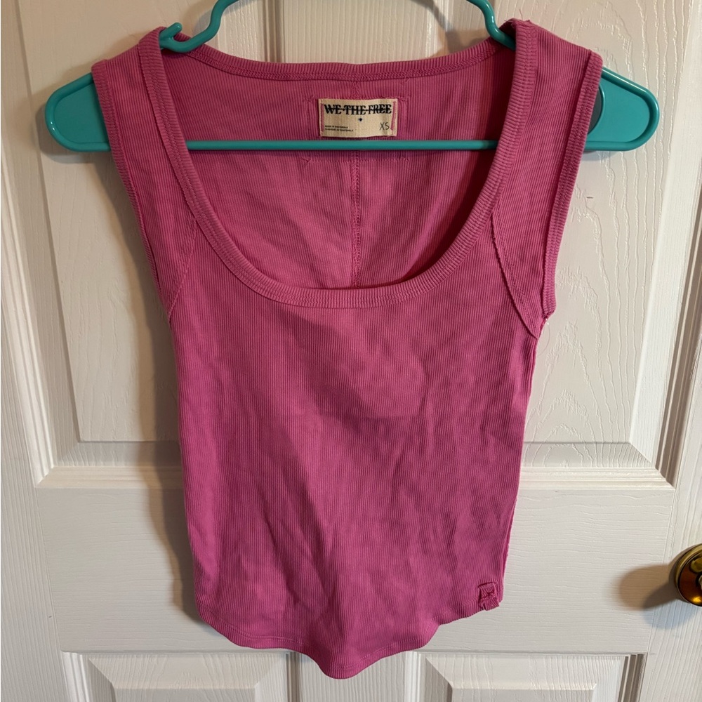 We The Free pink ribbed top